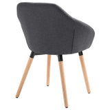 NNEVL Dining Chairs 4 pcs Dark Grey Fabric