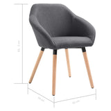 NNEVL Dining Chairs 4 pcs Dark Grey Fabric
