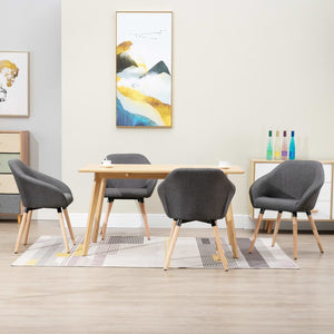 NNEVL Dining Chairs 4 pcs Dark Grey Fabric