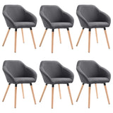 NNEVL Dining Chairs 6 pcs Dark Grey Fabric