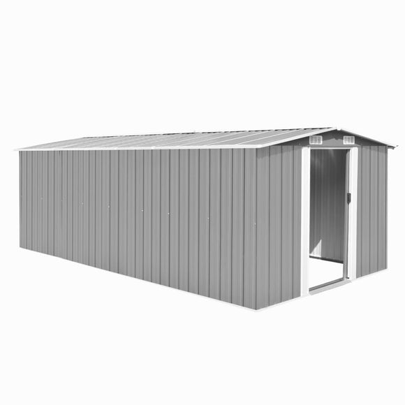 NNEVL Garden Shed 257x489x181 cm Metal Grey (AU only)
