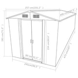 NNEVL Garden Shed 257x489x181 cm Metal Grey (AU only)