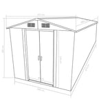 NNEVL Garden Shed 257x489x181 cm Metal Anthracite (AU only)