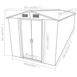 NNEVL Garden Shed 257x580x181 cm Metal Grey