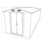 NNEVL Garden Shed 257x580x181 cm Metal Anthracite