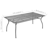 NNEVL Garden Table Grey 190x90x75 cm Poly Rattan and Solid Acacia Wood