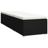 NNEVL Sun Lounger with Cushion and Tea Table Poly Rattan Cream White