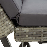 NNEVL Garden Bench with Cushions 176 cm Grey Poly Rattan