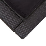 NNEVL 2-Person Sunbed with Cushion Black Poly Rattan