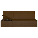 NNEVL Convertible Sun Bed with Cushion Poly Rattan Brown
