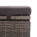NNEVL Sun Lounger with Canopy and Cushion Poly Rattan Grey