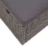 NNEVL Sun Lounger with Canopy and Cushion Poly Rattan Grey