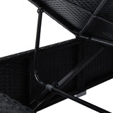 NNEVL Sun Lounger with Canopy and Cushion Poly Rattan Black