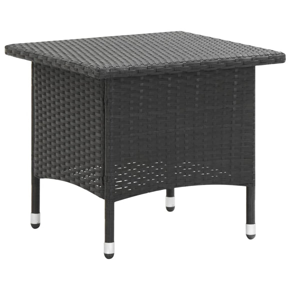 NNEVL Tea Table Black 50x50x47 cm Poly Rattan