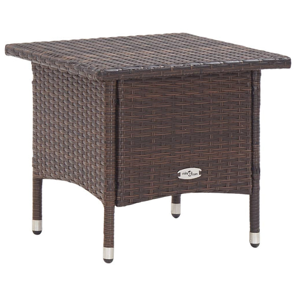 NNEVL Tea Table Brown 50x50x47 cm Poly Rattan