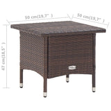 NNEVL Tea Table Brown 50x50x47 cm Poly Rattan