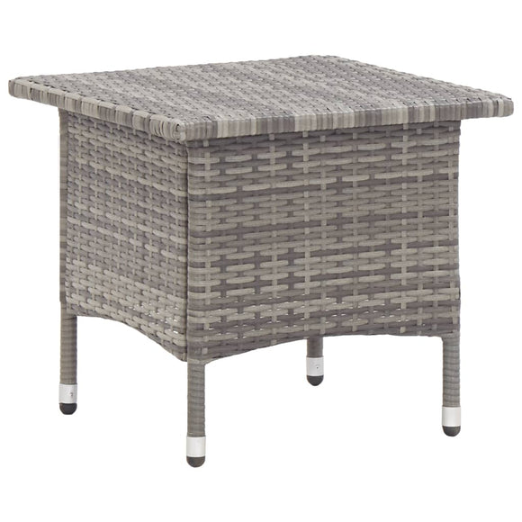 NNEVL Tea Table Grey 50x50x47 cm Poly Rattan