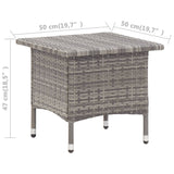 NNEVL Tea Table Grey 50x50x47 cm Poly Rattan