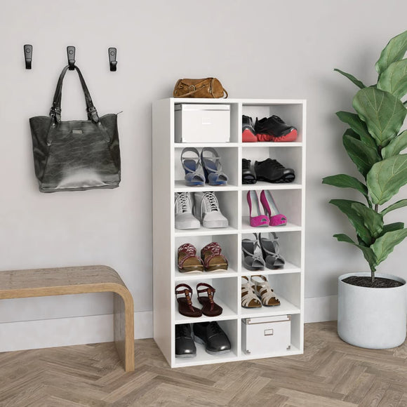 NNEVL Shoe Rack White 54x34x100.5 cm Chipboard