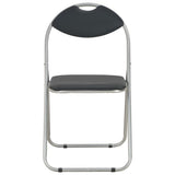 NNEVL Folding Dining Chairs 4 pcs Black Faux Leather