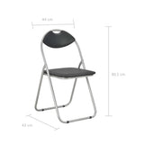 NNEVL Folding Dining Chairs 4 pcs Black Faux Leather