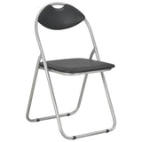 NNEVL Folding Dining Chairs 6 pcs Black Faux Leather