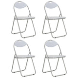 NNEVL Folding Dining Chairs 4 pcs White Faux Leather
