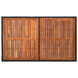 NNEVL 7 Piece Outdoor Dining Set Poly Rattan Acacia Wood Black