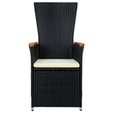 NNEVL 9 Piece Outdoor Dining Set with Cushions Poly Rattan Black