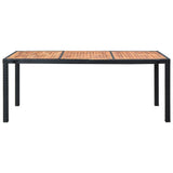 NNEVL 9 Piece Outdoor Dining Set with Cushions Poly Rattan Black