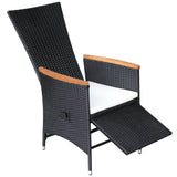 NNEVL Reclining Garden Chairs 2 pcs with Cushions Poly Rattan Black