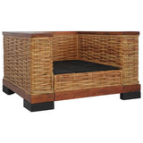 NNEVL 2 Piece Sofa Set with Cushions Brown Natural Rattan