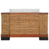 NNEVL 2 Piece Sofa Set with Cushions Brown Natural Rattan