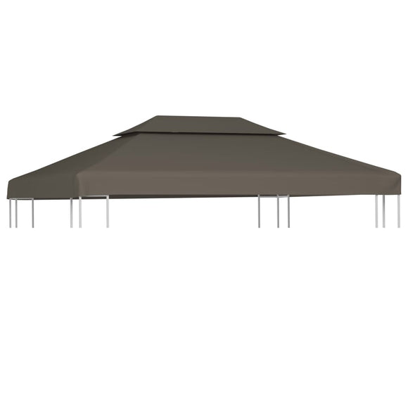 NNEVL 2-Tier Gazebo Top Cover 310 g/m? 4x3 m Taupe