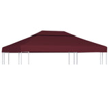 NNEVL 2-Tier Gazebo Top Cover 310 g/m? 4x3 m Bordeaux