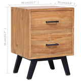 NNEVL Bedside Cabinet 40x35x55 cm Solid Teak