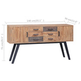 NNEVL Side Cabinet 140x30x75 cm Solid Teak