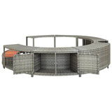 NNEVL Spa Surround Grey Poly Rattan