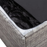 NNEVL Garden Storage Box Poly Rattan 100x50x50 cm Grey