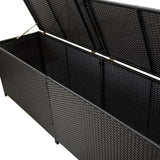 NNEVL Garden Storage Box Poly Rattan 200x50x60 cm Black