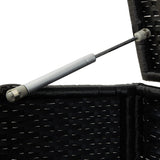 NNEVL Garden Storage Box Poly Rattan 200x50x60 cm Black