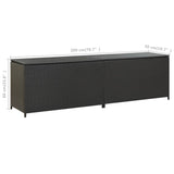 NNEVL Garden Storage Box Poly Rattan 200x50x60 cm Black
