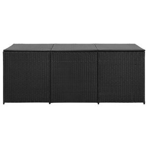 NNEVL Garden Storage Box Poly Rattan 180x90x75 cm Black