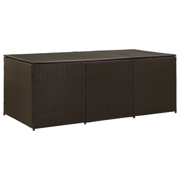 NNEVL Garden Storage Box Poly Rattan 180x90x75 cm Brown