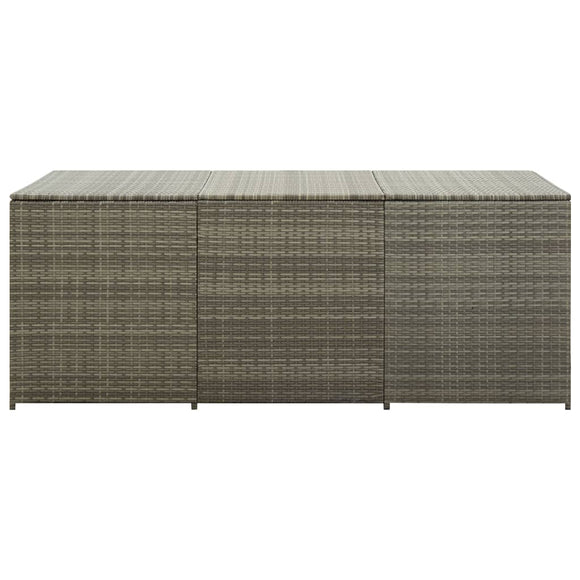 NNEVL Garden Storage Box Poly Rattan 180x90x75 cm Grey
