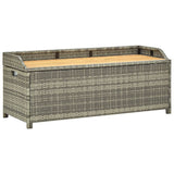 NNEVL Garden Storage Bench 120 cm Poly Rattan Grey