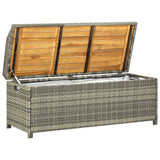 NNEVL Garden Storage Bench 120 cm Poly Rattan Grey
