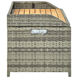 NNEVL Garden Storage Bench 120 cm Poly Rattan Grey