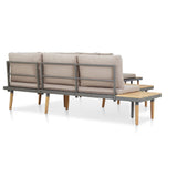 NNEVL 7-Seater Garden Lounge Set with Cushions Solid Acacia Wood Brown