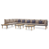 NNEVL 8-Seater Garden Lounge Set with Cushions Solid Acacia Wood